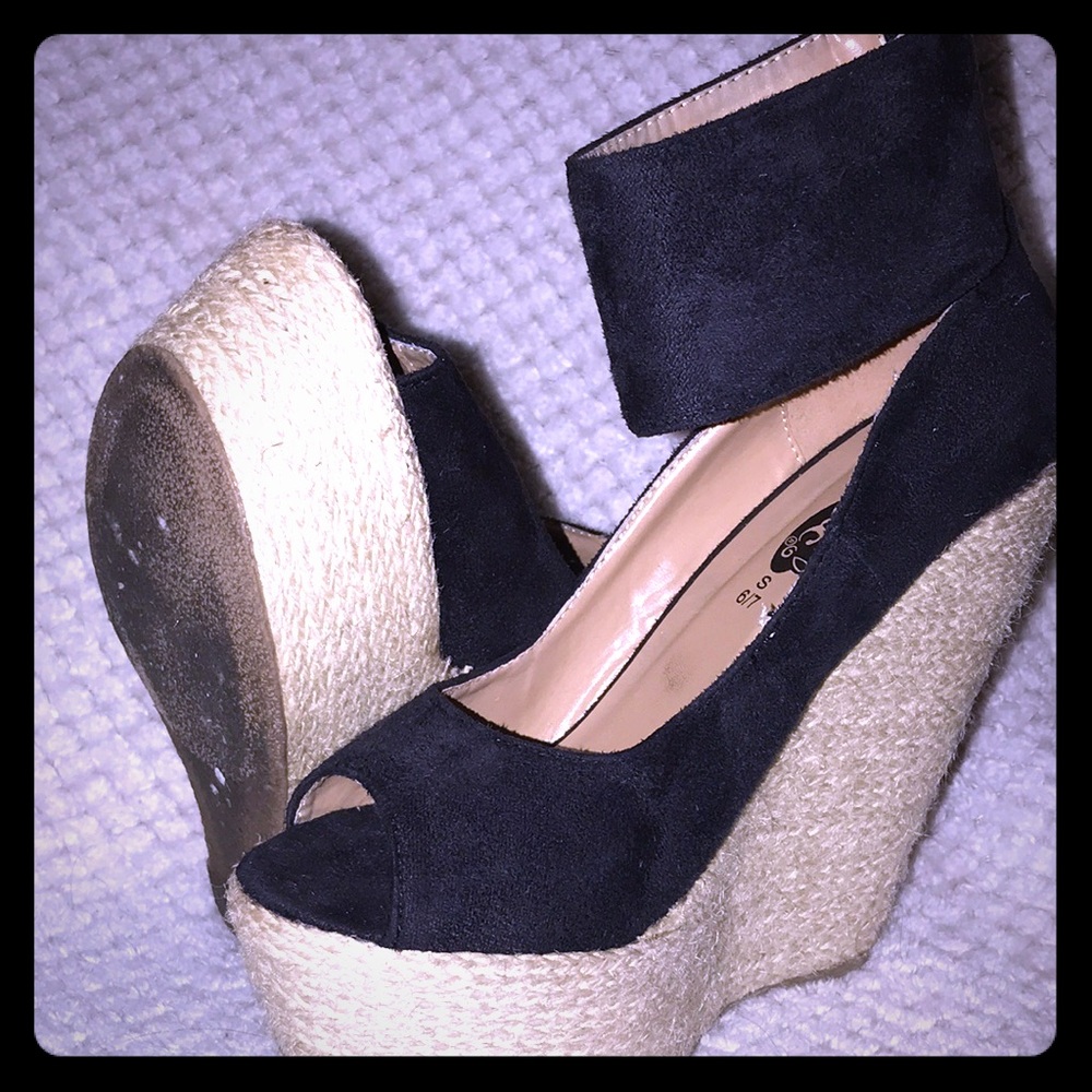 3/$45 Faux suede wedge heels